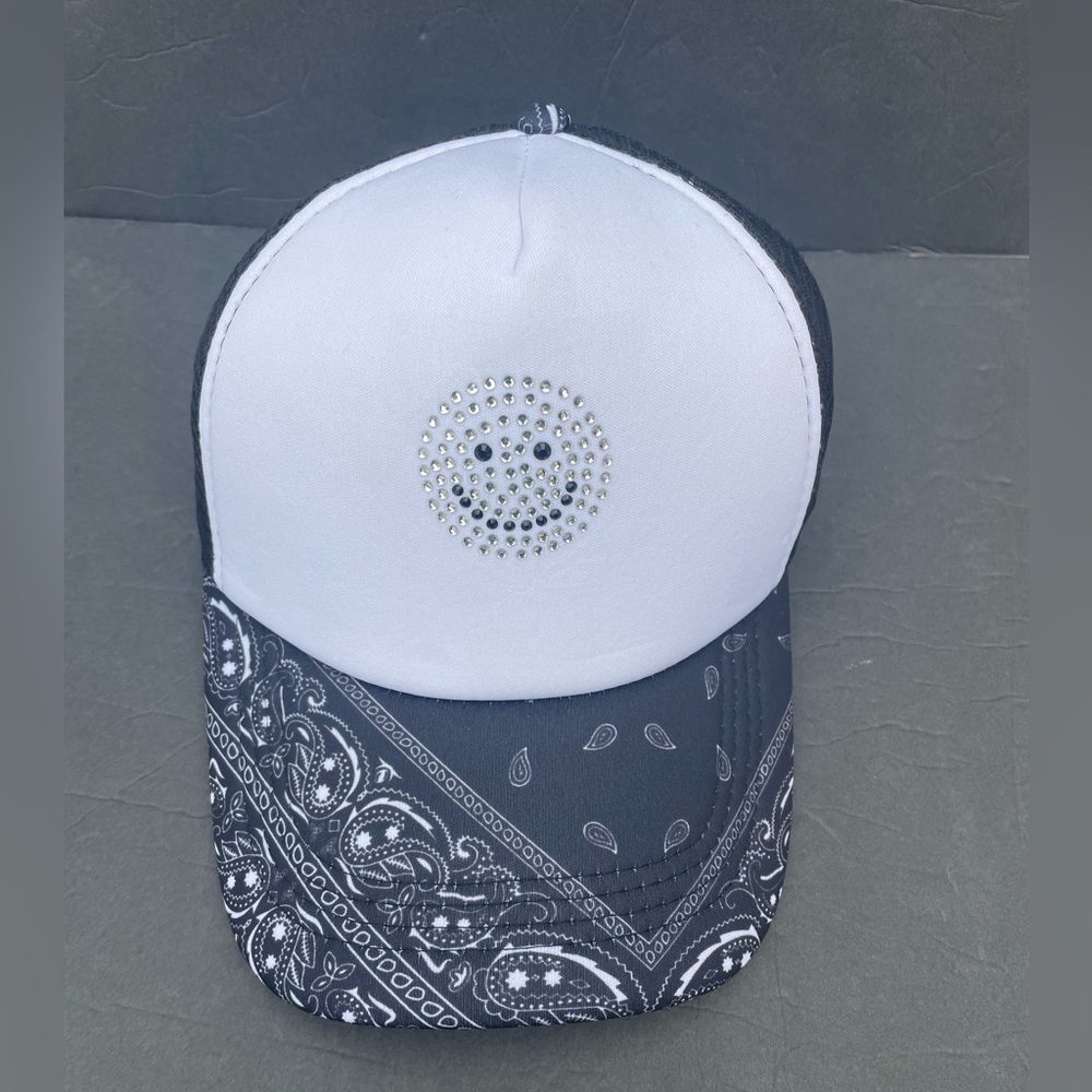 Rainbow Sugar Girls Embellished Adjustable Cap Happy Face NWT